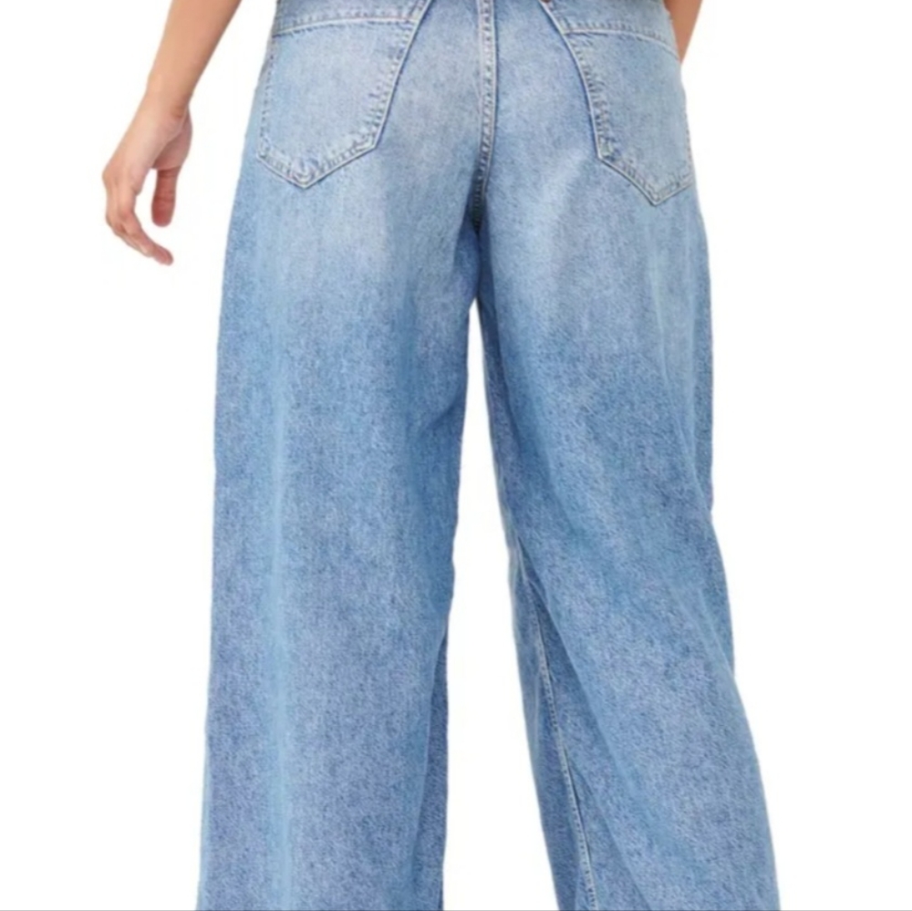 Free People High-Waist Wide Leg Jeans in Blue - Picture 3 of 13